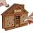 Maxpower Wooden House Piggy Bank Light Brown