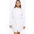 boohoo Plus Poplin Ruched Shirt Dress - White