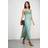 Warehouse Chiffon Stripe Cowl Bias Strappy Maxi Dress - Green