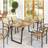 OutSunny Wooden Garden Table 6 Parasol Hole Brown