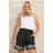 Yours Curve Black Floral Embroidered Shorts - Black