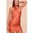 PrettyLittleThing Tall Burnt Orange Satin Scarf Bodycon Dress