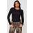 PrettyLittleThing Cotton Crew Neck Long Sleeve Bodysuit - Black