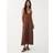 Stradivarius Long Flowing Satin Dress - Brown