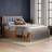 Birlea King Size Grey Upholstered Ottoman Brown Frame Bed