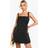 boohoo Womens Satin Square Neck Structured Mini Dress - Black