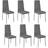 Living and Home Set of 6 Grey PU Leather Armless Dining Chairs Chair