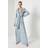 Coast Wide Leg Trouser With Satin Pleated Waistband - Grey Blue