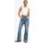 boohoo The Petite High Waist Flared Jean - Blue