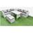 Fimous 8-Seater Rectangular Table Sofa Light Grey Patio Dining Set
