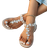 Shein WRCVS Women's Gold Flat Sandals, Chain Decor Thong Sandals, Fashionable Sexy For Party, Holiday, Beach, Wedding Outdoor Wear