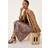 Roman Woven Animal Print Satin Skirt - Natural