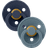 Bibs Colour Round Pacifier Latex Size 1 2-pack Deep Space/Petrol