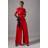Coast Tie Side Satin Drape Wide Leg Jumpsuit - Red