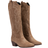 Shein New Vintage Embroidered Boots, Casual Western Boots, Thick Heel Anti-Slip Mid-Calf Boots, Comfortable Versatile Knight Ankle Boots, Autumn/Winter