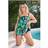 Yours Curve Tropical Palm Print Tankini Top - Green