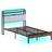 Costway King Size with LED Light and Charging Station Brown Frame Bed