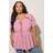 Yours Gingham Tie Front Blouse Plus Size - Red