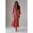 Warehouse Metallic Jacquard Ruched Sleeve Plunge Neck Bias - Multi