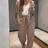 Shein Two-Piece Sports Casual Knit Cardigan Button Jacket Drawstring Pants