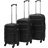 vidaXL Hardcase Trolley Set of 3 - Black