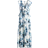H&M Flounce-Trimmed Dress - White/Blue/Dark Blue/Floral