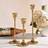 Shein 3pcs Brass Gold/Black Metal Tapered Candle Holders Candlestick
