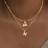 Shein Simple Fashion Pave Zirconia Initial Cherry Pendant Set - Gold Color