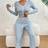 Shein Lace Trim Button Front PJ Set - Pajama