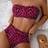 Shein Fashionable Sexy Leopard Print Bandeau Bikini Set - Summer