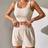 Shein Solid Ribbed Knit Crop Tank Top Shorts