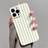 Shein Minimalist Striped Pattern Glossy Hard Shell Phone Case for iPhone 11/12/13/14/15/16 Pro Max White