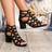 Shein Peep Toe Fashionable High Heel Sandals - Black