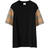 Burberry Check Sleeve Cotton T-shirt - Black
