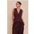 PrettyLittleThing Premium Linen Blend Button Asymmetric Waistcoat - Chocolate