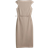 H&M Belted Cap Sleeved Dress - Beige