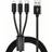 Shein USB A - USB C/Micro USB B/Lightning M-M Black 1m