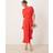 Mango Asymmetric Midi Dress - Red