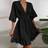 Shein Solid Ruffle Hem Tie Front Cover Up - Beach