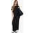 boohoo Womens Maternity Textured Double Layer Nursing Dress Black