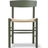 Fredericia Furniture J39 Mogensen Khaki Green Beech / Natural Paper Cord Køkkenstol 77cm