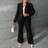 Shein Plus Solid Blazer Flare Leg Trousers