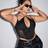 Shein Plus Size Contrast Mesh Crop Cami Black Corset Top