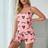 Shein Heart Eyelash Print Bow Front PJ Set - Pajama