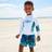 Shein Young Boy Tropical Print Long Sleeve Shorts Swimwear Set