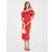 River Island Womens Red Bardot Bow Detail Bodycon Midi Dress