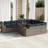 vidaXL Garden Sofa 8 Piece with Cushions Grey Poly Rattan Acacia Outdoor Lounge Set