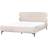 Beliani Velvet Lessay 180 x 200 cm Eu Super King Light Beige Frame Bed