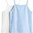 H&M Cotton Tank Tops - Light Blue/White (1275382002)