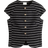 H&M Button Front Top - Black/Striped